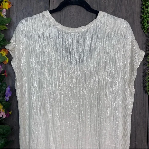 dvf white sequin dress Diane von Furstenberg DVF